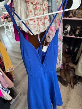 Royal Blue Spaghetti Strap Mini Dress